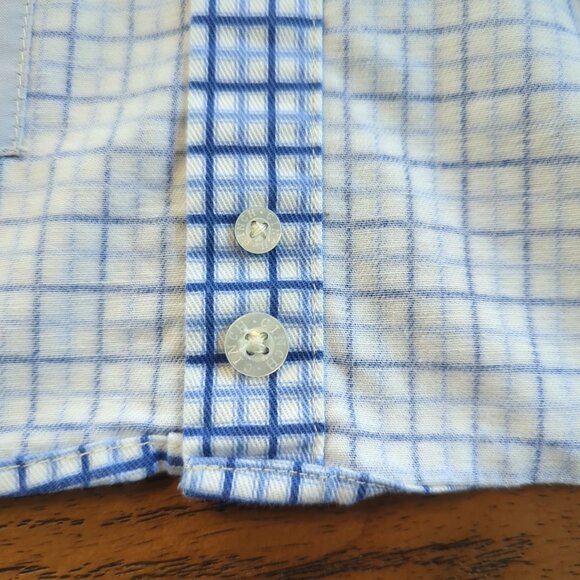 Cinch WRX Mens Blue White Work Size Large Shirt Plaid Button Down - Picture 10 of 16